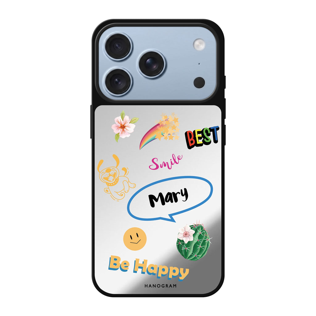 Positive Sticker personalized name iPhone 18 Pro Max mirror case