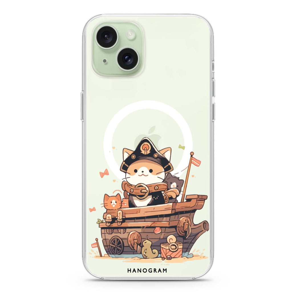 Buccaneer Kitty iPhone 15 Plus MagSafe Compatible Ultra Clear Case