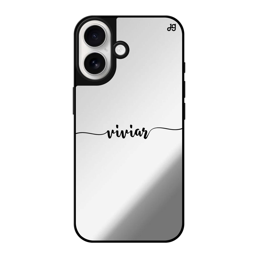 Reflective iPhone 16 Mirror Case –Script Handwritten Design