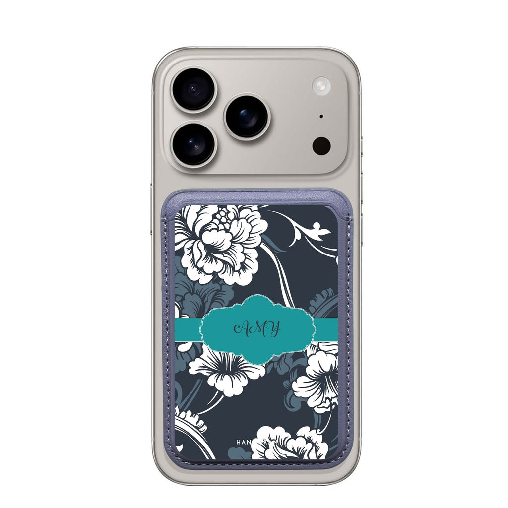 Ceramic Art custom name MagSafe wallet for iPhone, personalized magnetic card holder, main view