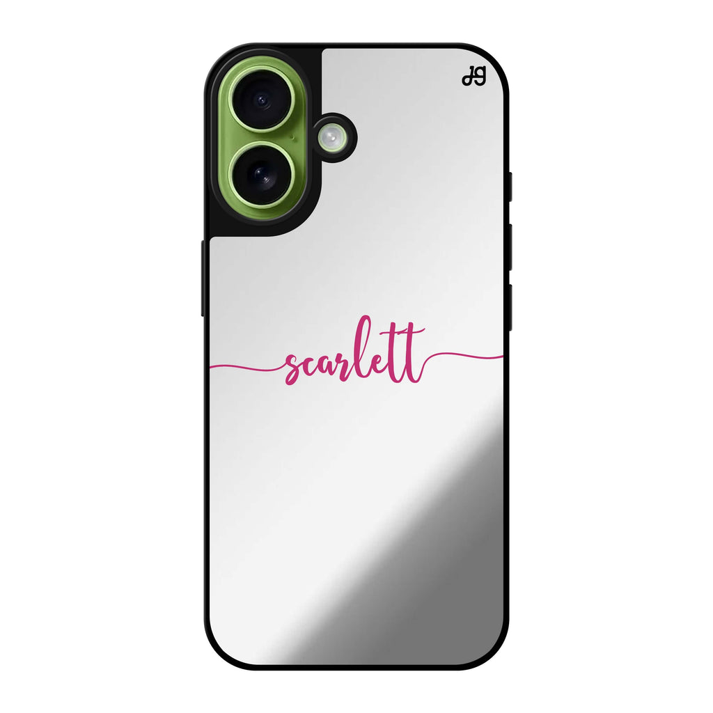 Reflective iPhone 16 Mirror Case –Script Handwritten Design