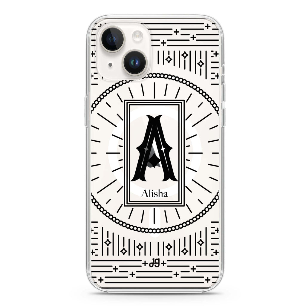 Artistic Monogram II iPhone 15 Plus MagSafe Compatible Ultra Clear Case