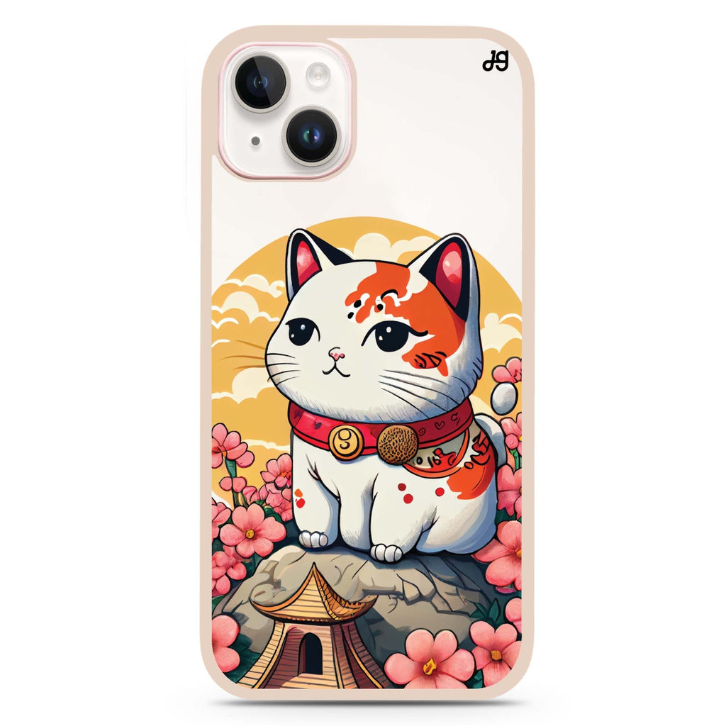 Cat & Flowers iPhone 15 Plus Impact Guard Bumper Case