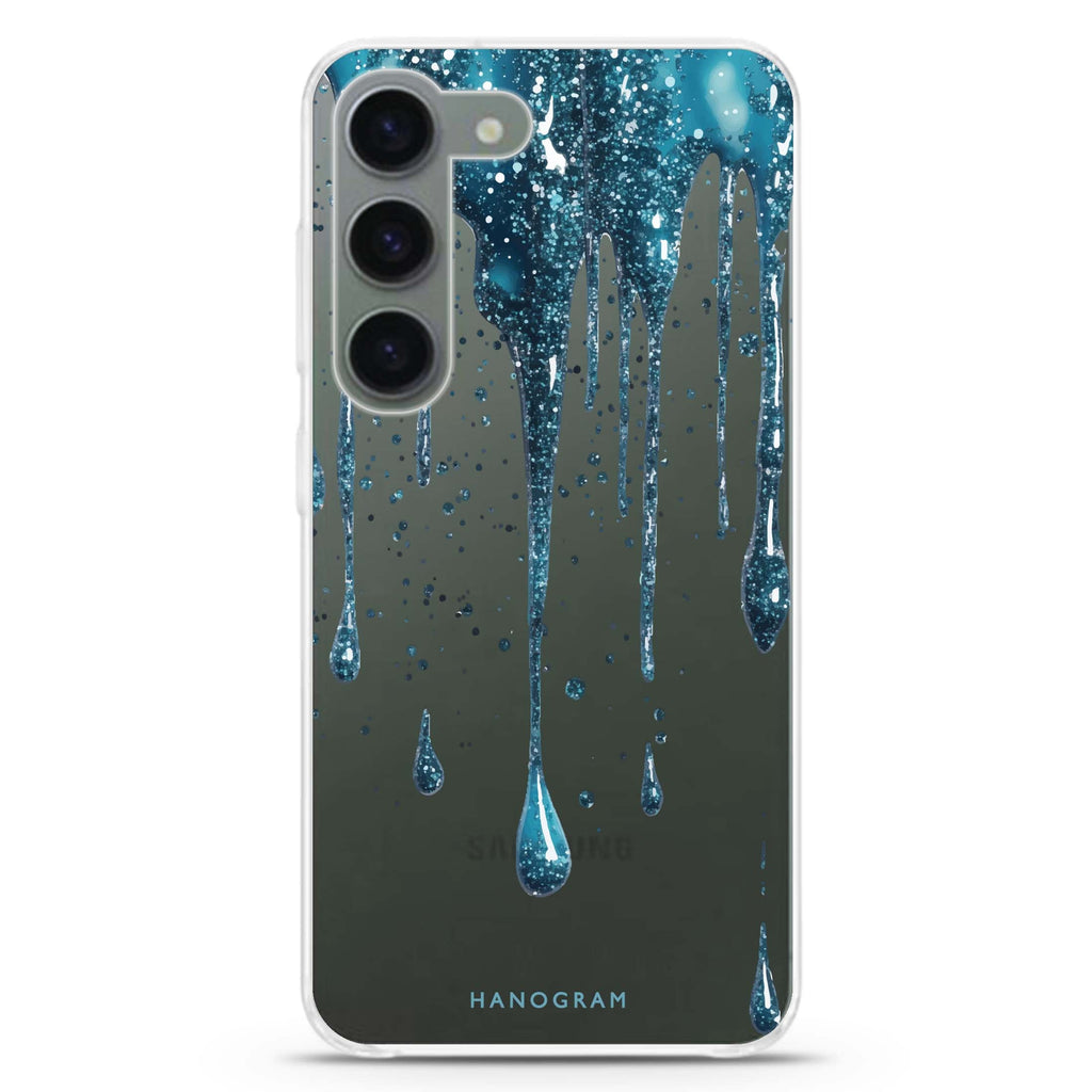 Aqua Shimmer ultra-clear case for Samsung Galaxy S23/S22, front view