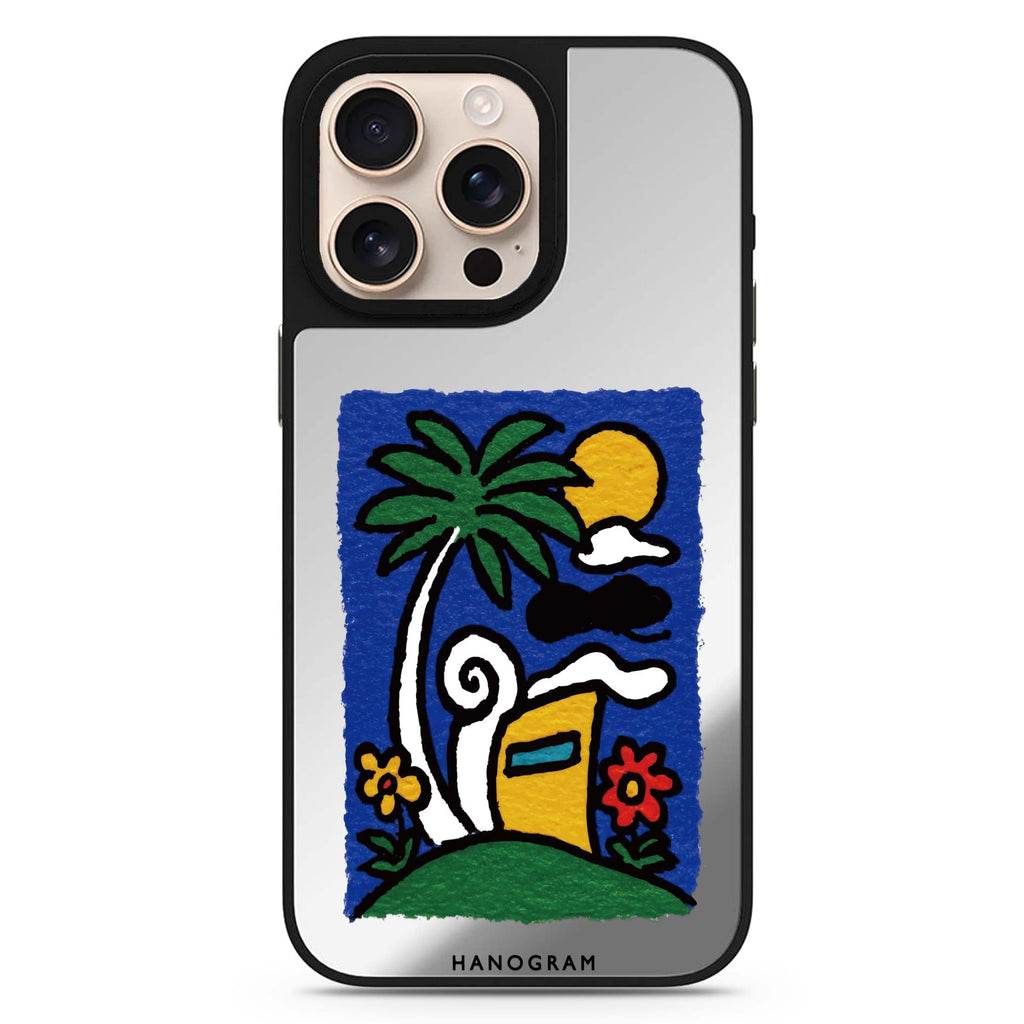 Golden Sun Seal celestial design iPhone 16/15/14 Pro Max & Pro mirror case