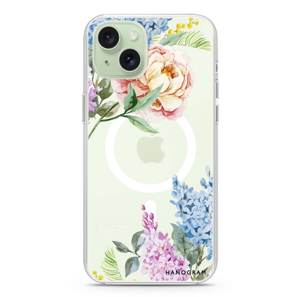 Tropical Floral iPhone 15 Plus MagSafe Compatible Ultra Clear Case