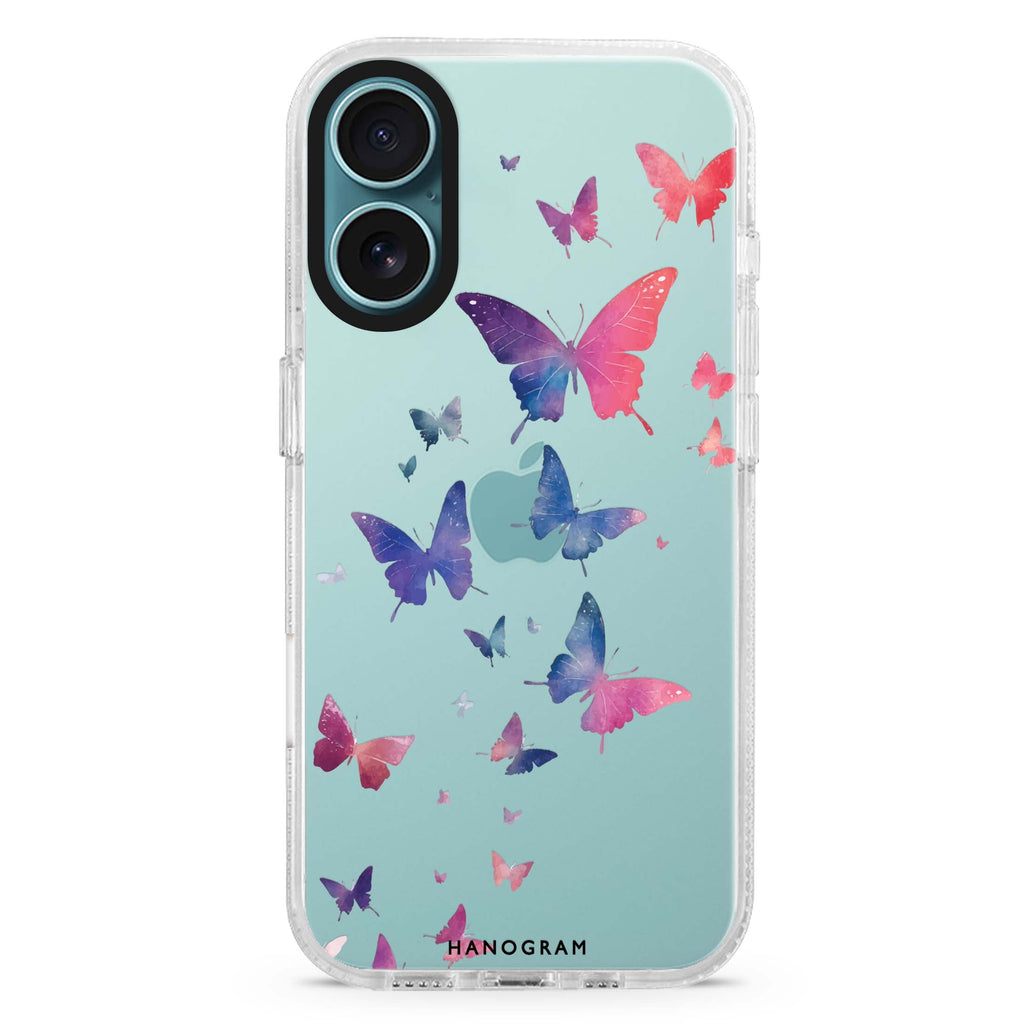 Light Wings iPhone 16 and 16 Plus ultra clear case, transparent graphic artwork, front product view