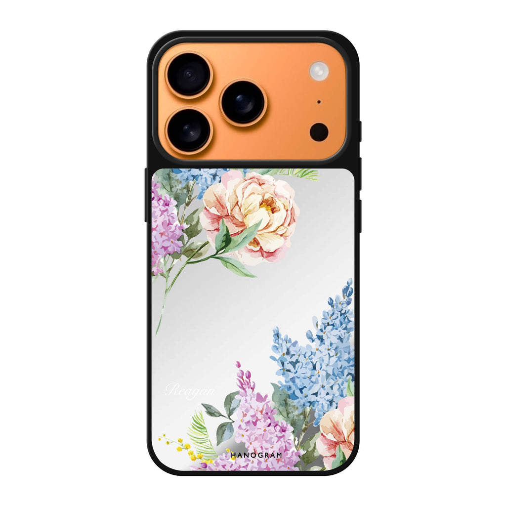 Tropical Floral personalized name spring flower floral iPhone 17 Pro Max mirror case