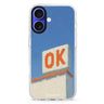 Sky Says OK iPhone 16 and 16 Plus ultra clear case, transparent celestial artwork, front product view