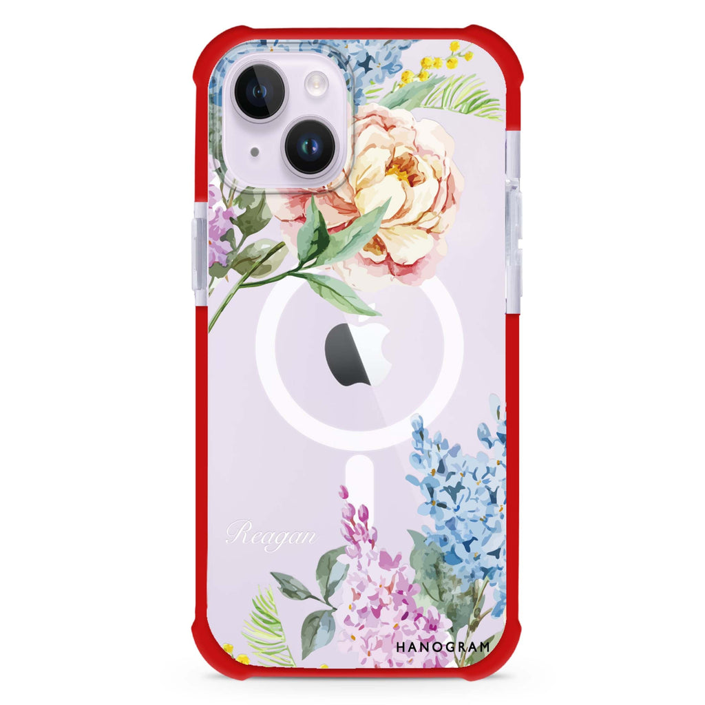 Tropical Floral iPhone 15 Plus MagSafe Compatible Ultra Shockproof Case