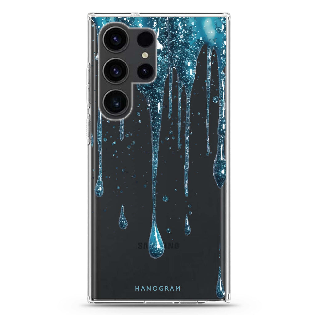 Aqua Shimmer Samsung Galaxy S26/S25/S24/S23/S22 Ultra ultra clear case, transparent design, main view