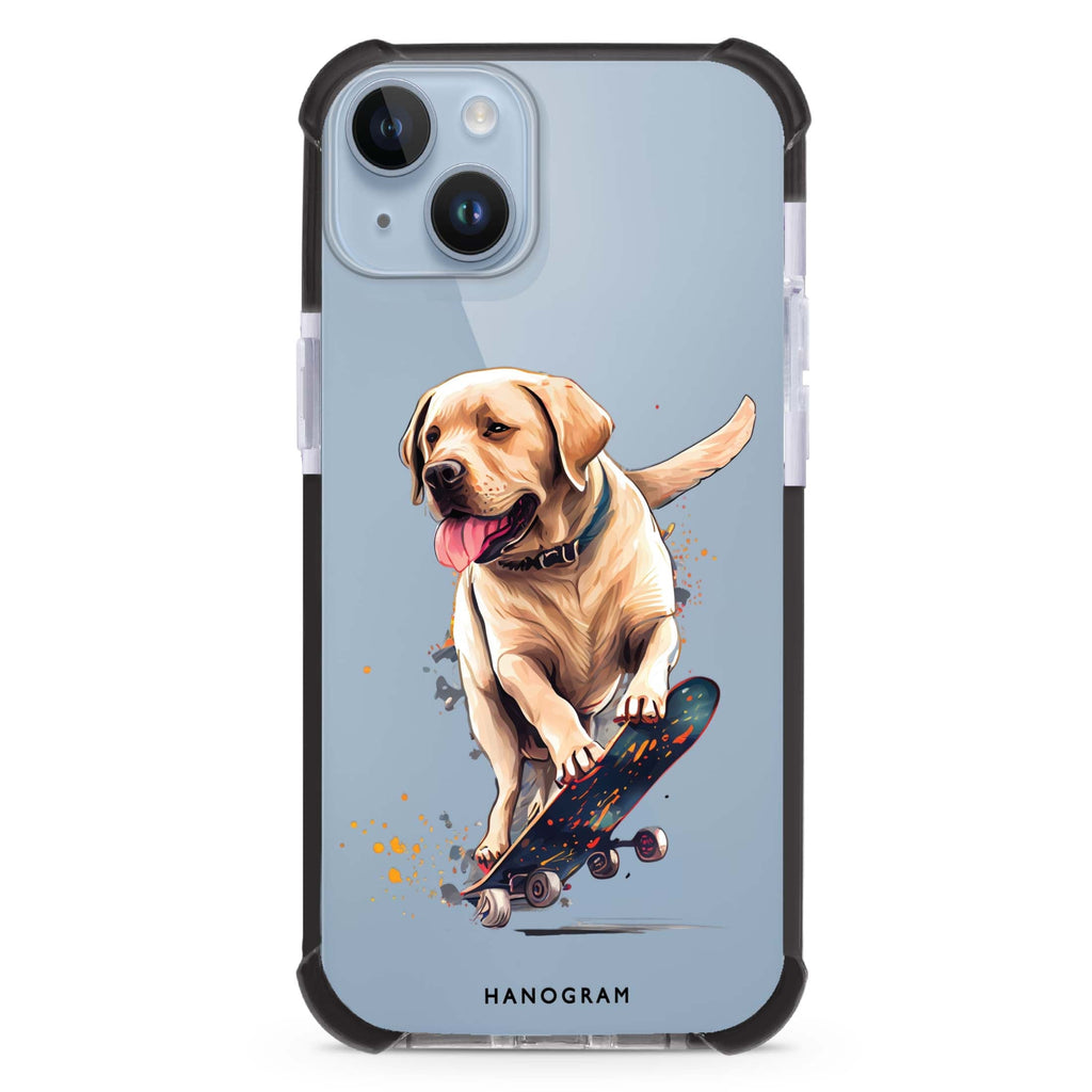 Dog on skateboard iPhone 15 Plus Ultra Shockproof Case