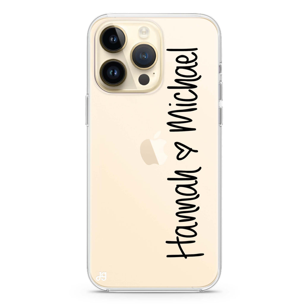 Vertical Names iPhone 14 Pro Ultra Clear Case