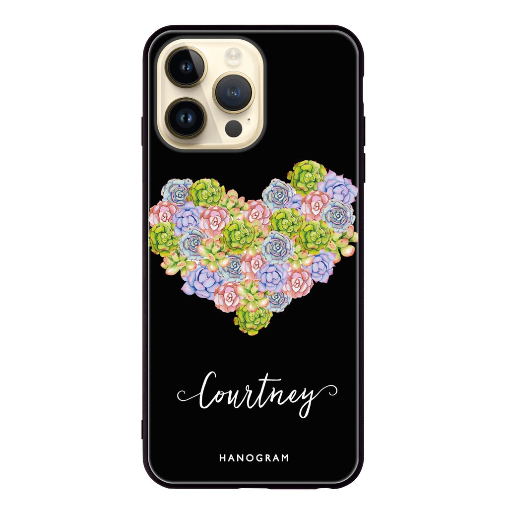 Floral Heart Glass Case