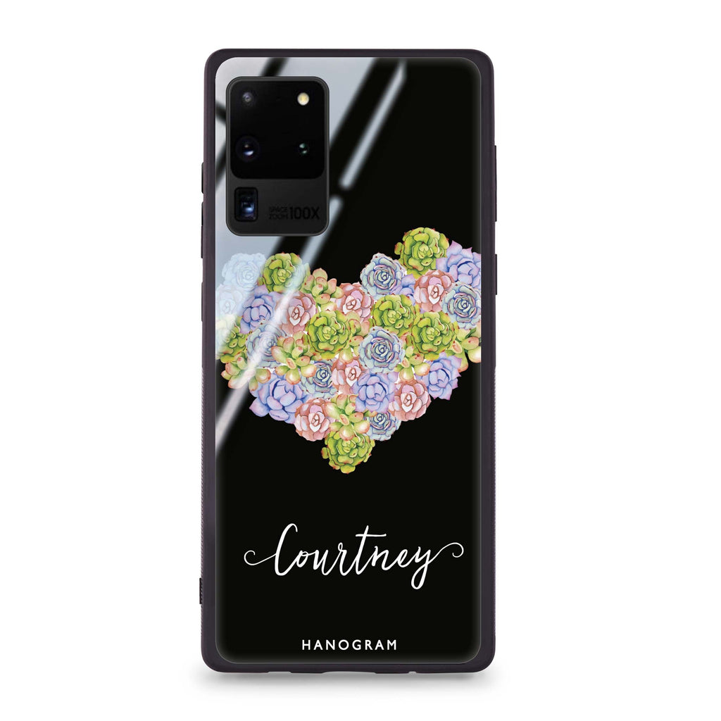 Floral Heart Samsung Glass Case