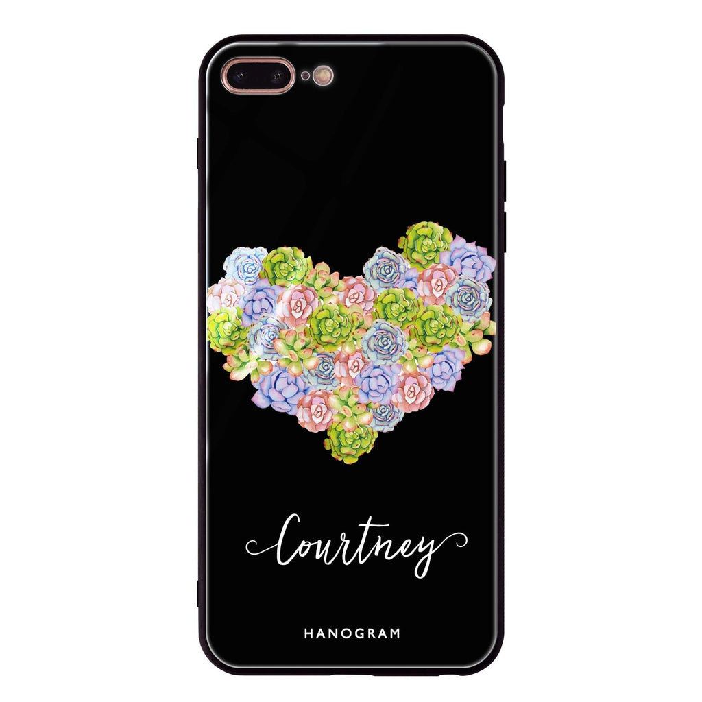 Floral Heart iPhone 7 Plus Glass Case