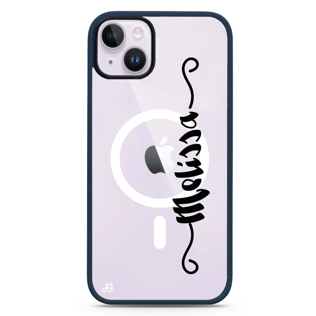 Casual Vertical Name iPhone 14 Plus MagSafe Compatible Impact Guard Bumper Case