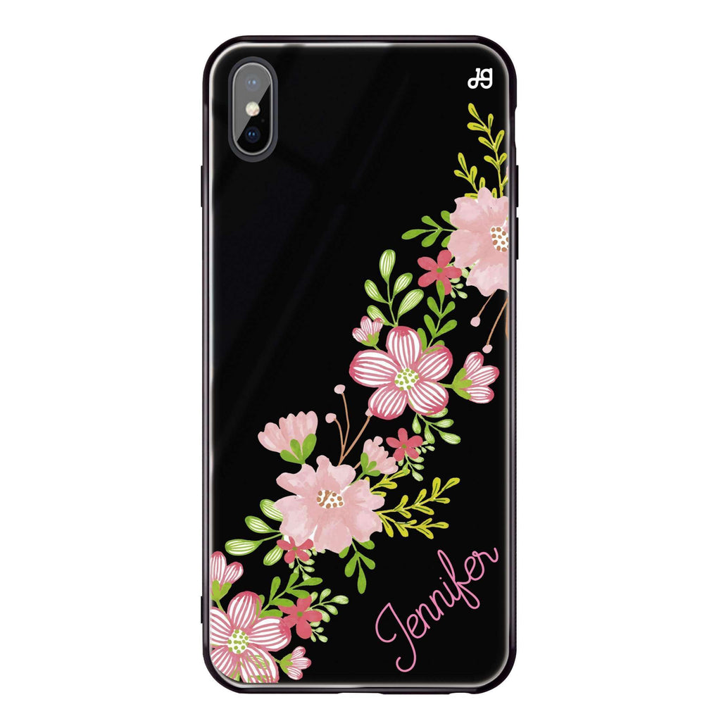 Floral Path iPhone XS Glass Case