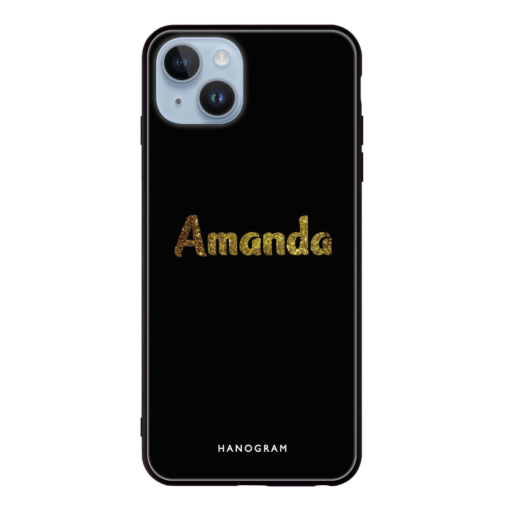 Glittering Gold iPhone 14 Plus Glass Case