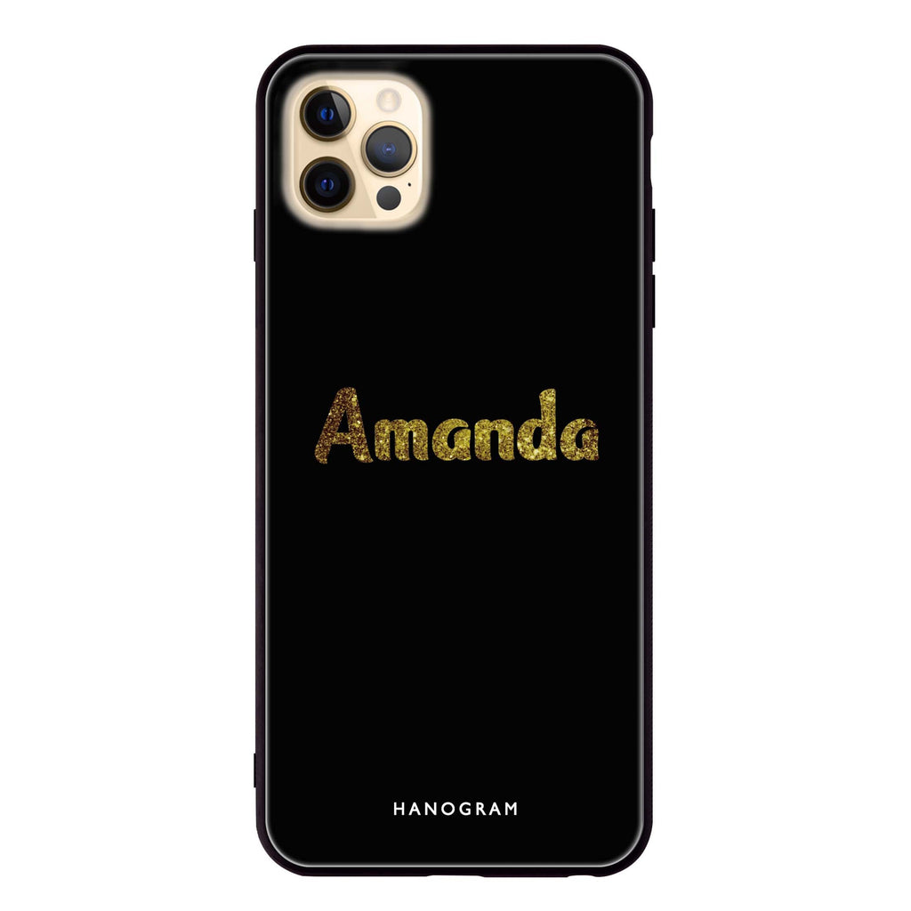 Glittering Gold iPhone 12 Pro Max Glass Case