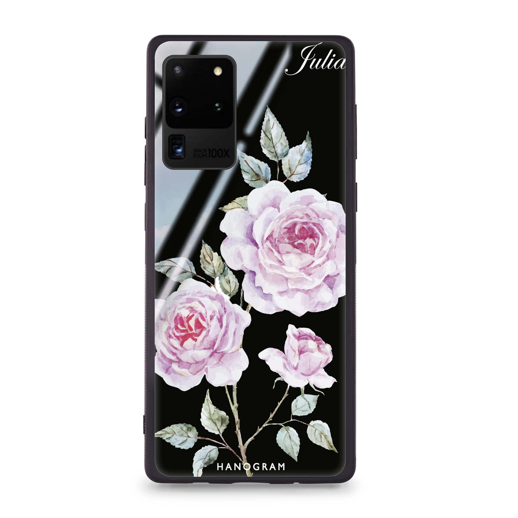 Simple Floral Samsung Glass Case