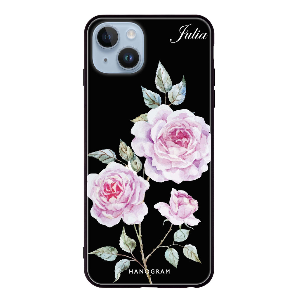 Simple Floral iPhone 14 Plus Glass Case