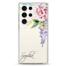 Tropical Floral II personalized name Samsung Galaxy S26/S25/S24/S23/S22 Ultra ultra clear case, transparent design, main view
