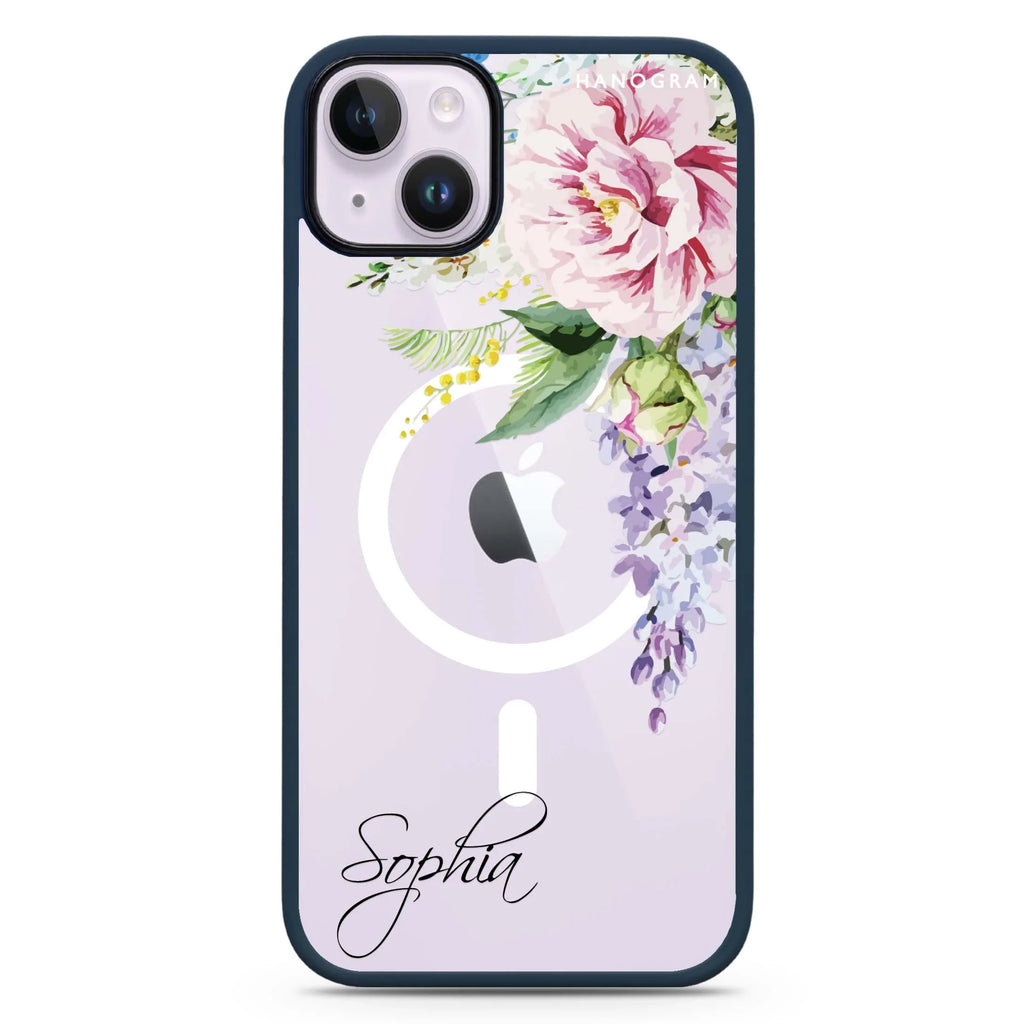 Tropical Floral II iPhone 14 Plus MagSafe Compatible Impact Guard Bumper Case