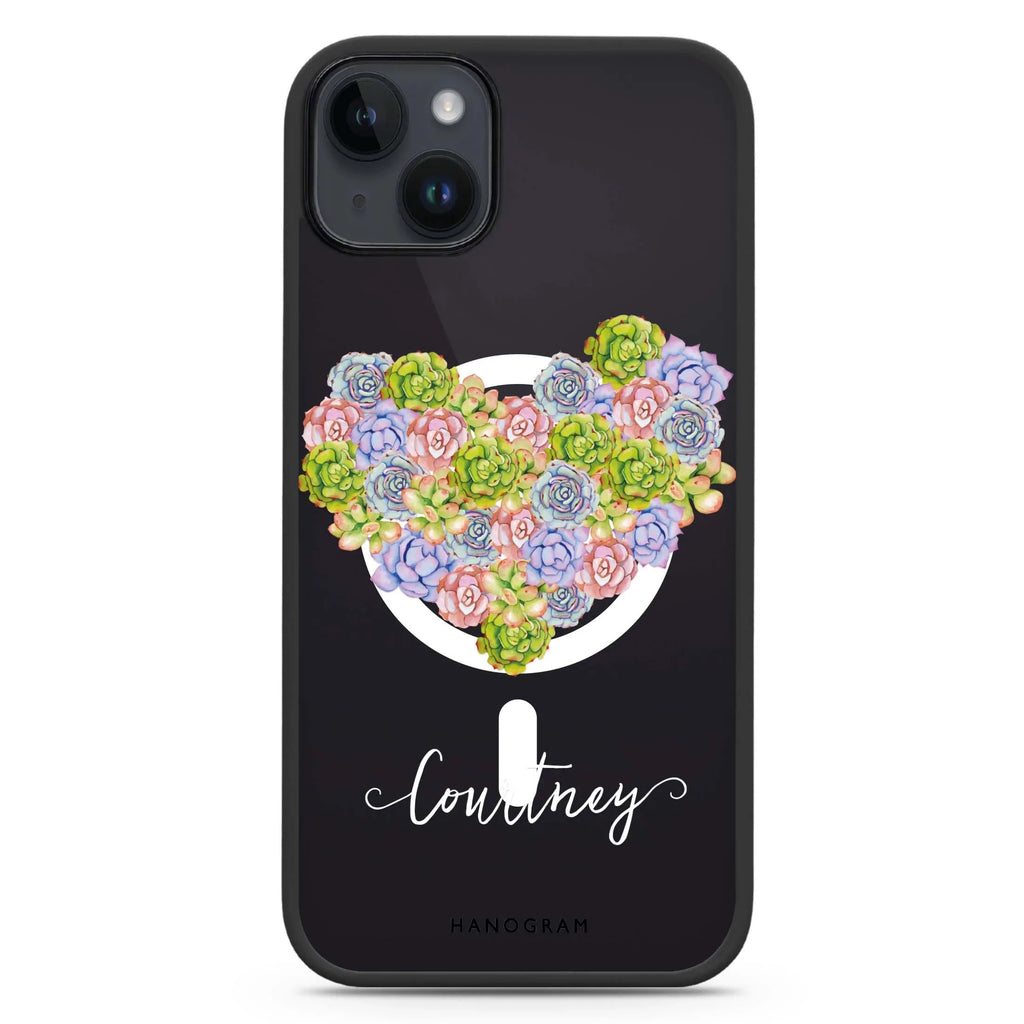 Floral Heart iPhone 14 Plus MagSafe Compatible Impact Guard Bumper Case
