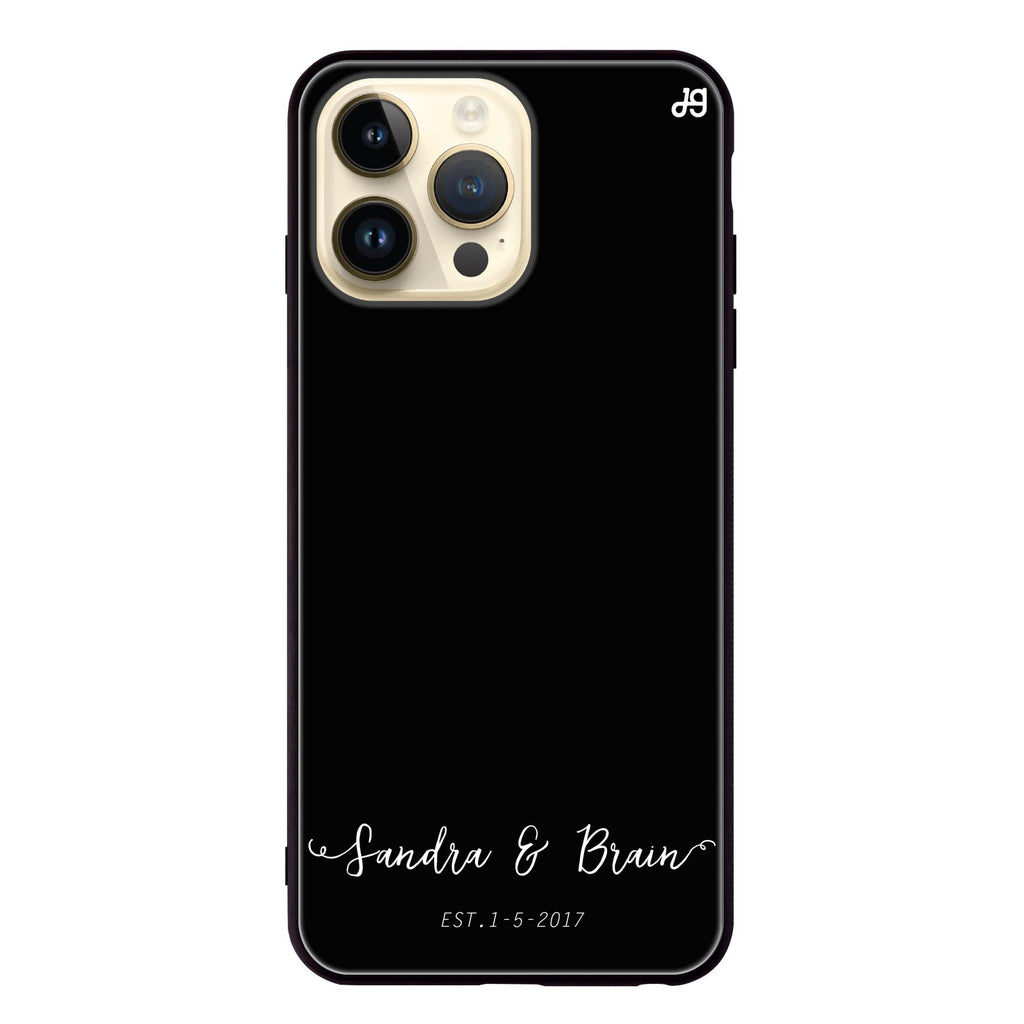 You & Me & Our Date iPhone 14 Pro Max Glass Case