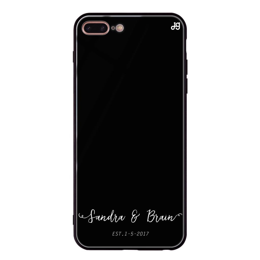 You & Me & Our Date iPhone 7 Plus Glass Case