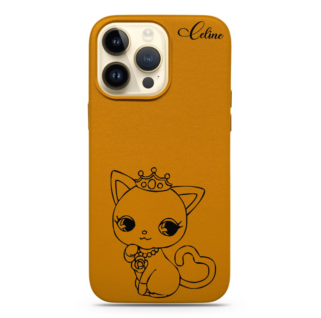 Black Queen Cat MagSafe Leather Case