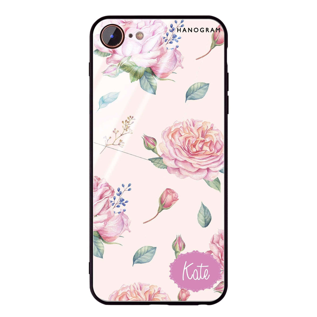 Pinky Flowers iPhone 8 Glass Case