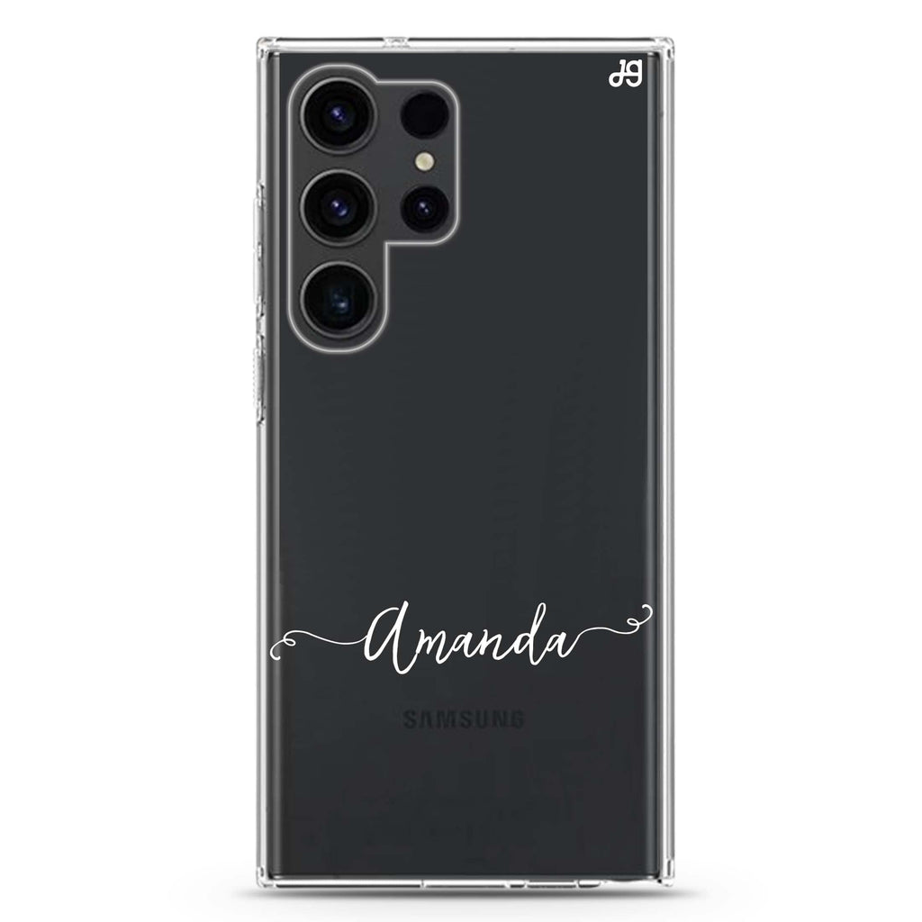 Vine personalized name Samsung Galaxy S26/S25/S24/S23/S22 Ultra ultra clear case, transparent design, main view