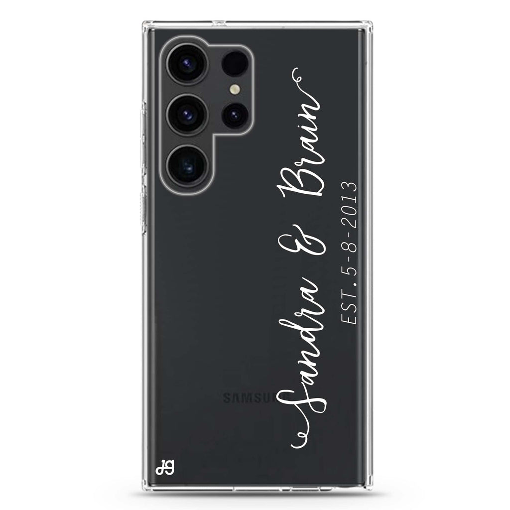 Memory personalized name Samsung Galaxy S26/S25/S24/S23/S22 Ultra ultra clear case, transparent design, main view