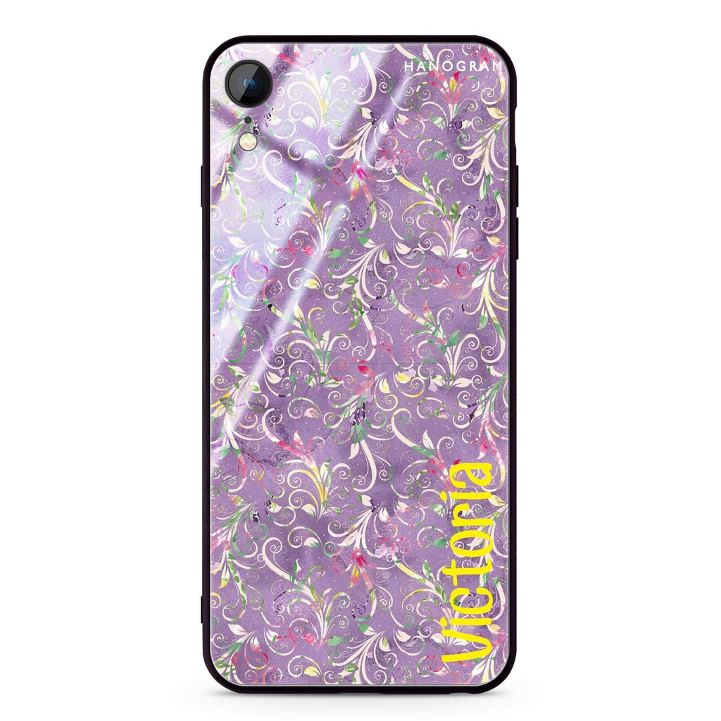 Curly Flowers iPhone XR Glass Case