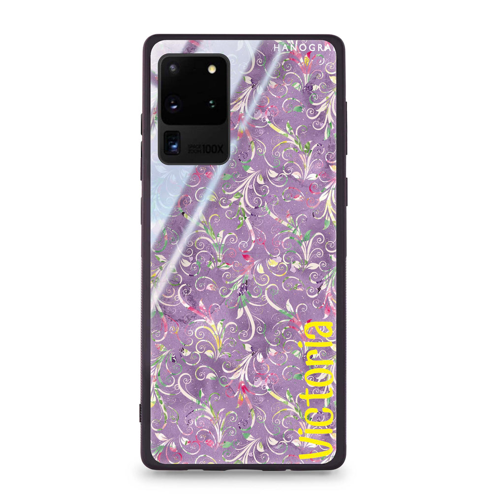 Curly Flowers Samsung Glass Case