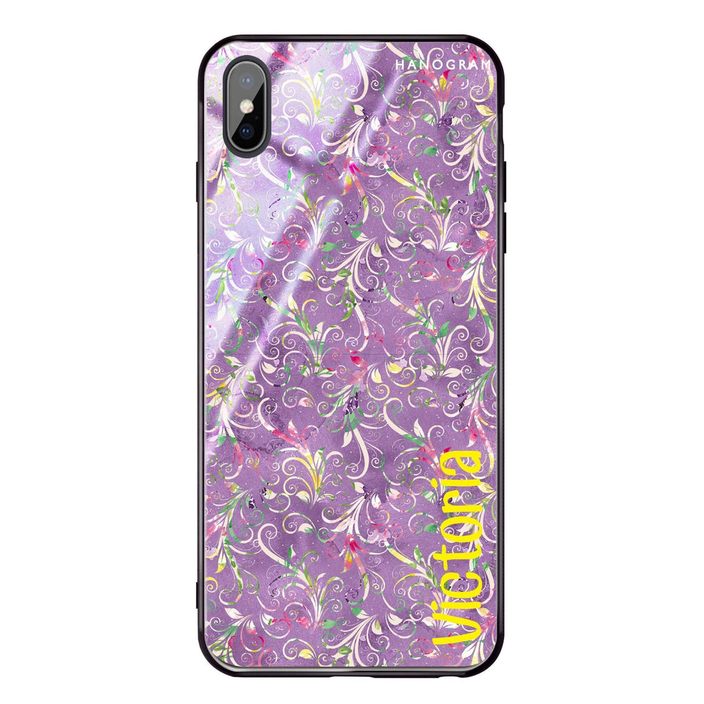 Curly Flowers iPhone XS Glass Case