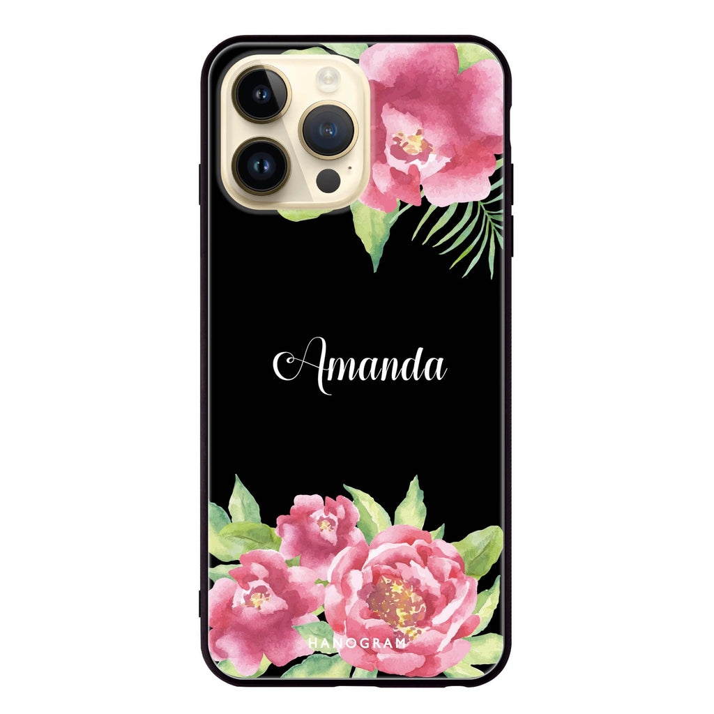 Watercolor Paeonia Glass Case