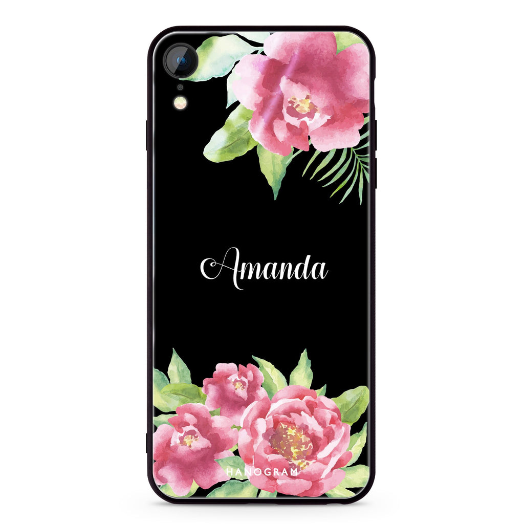 Watercolor Paeonia iPhone XR Glass Case