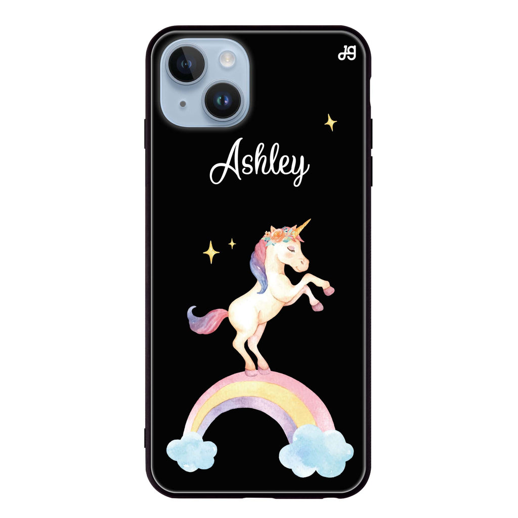 Rainbow Unicorn Unicorn iPhone 14 Plus Glass Case