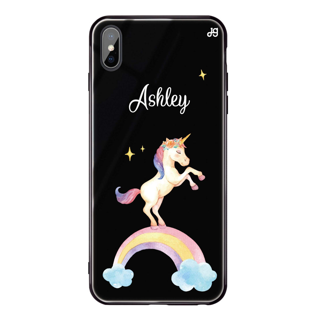 Rainbow Unicorn Unicorn iPhone X Glass Case