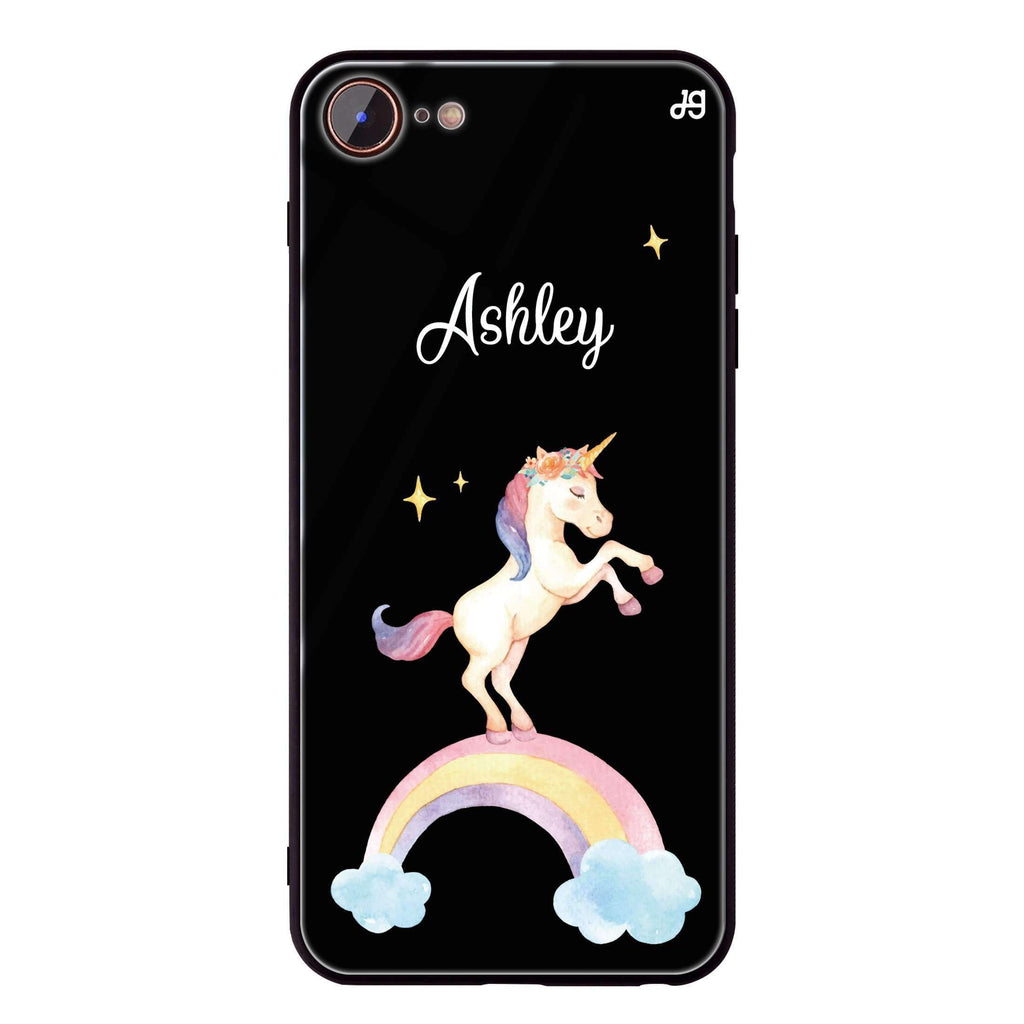 Rainbow Unicorn Unicorn iPhone 8 Glass Case
