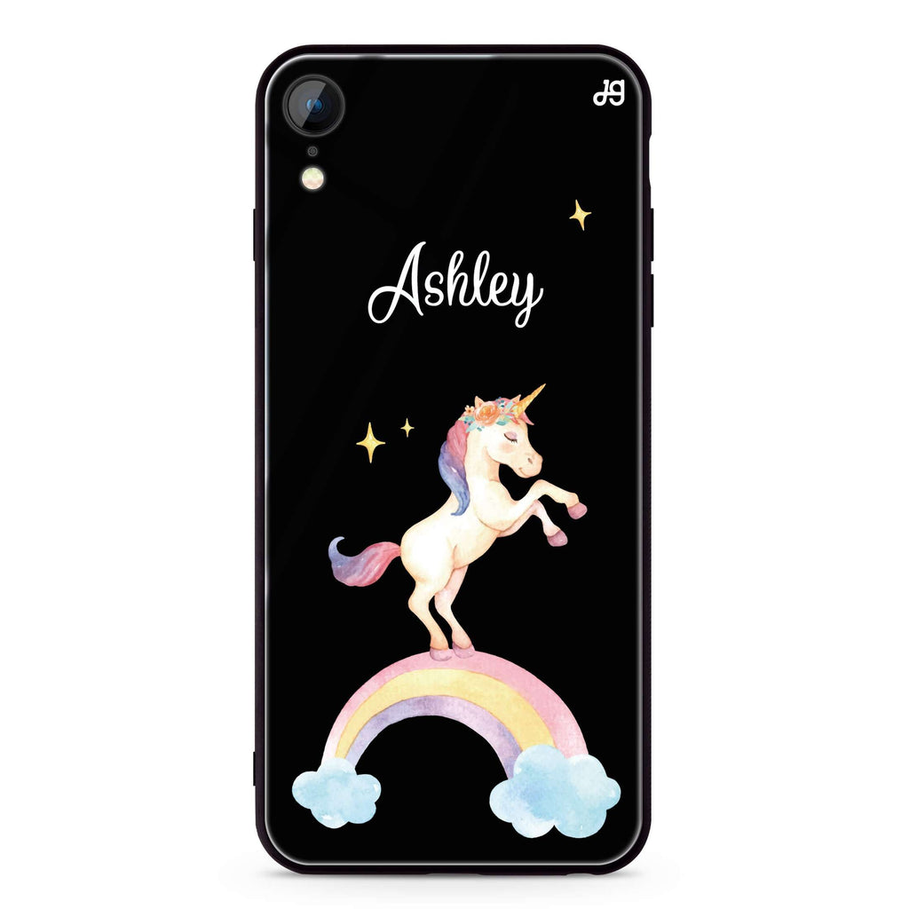 Rainbow Unicorn Unicorn iPhone XR Glass Case