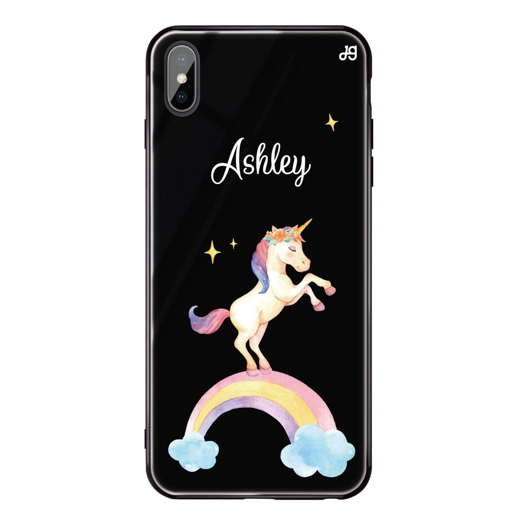 Rainbow Unicorn Unicorn iPhone XS Glass Case