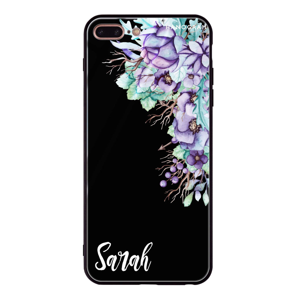 Purple Floral iPhone 7 Plus Glass Case