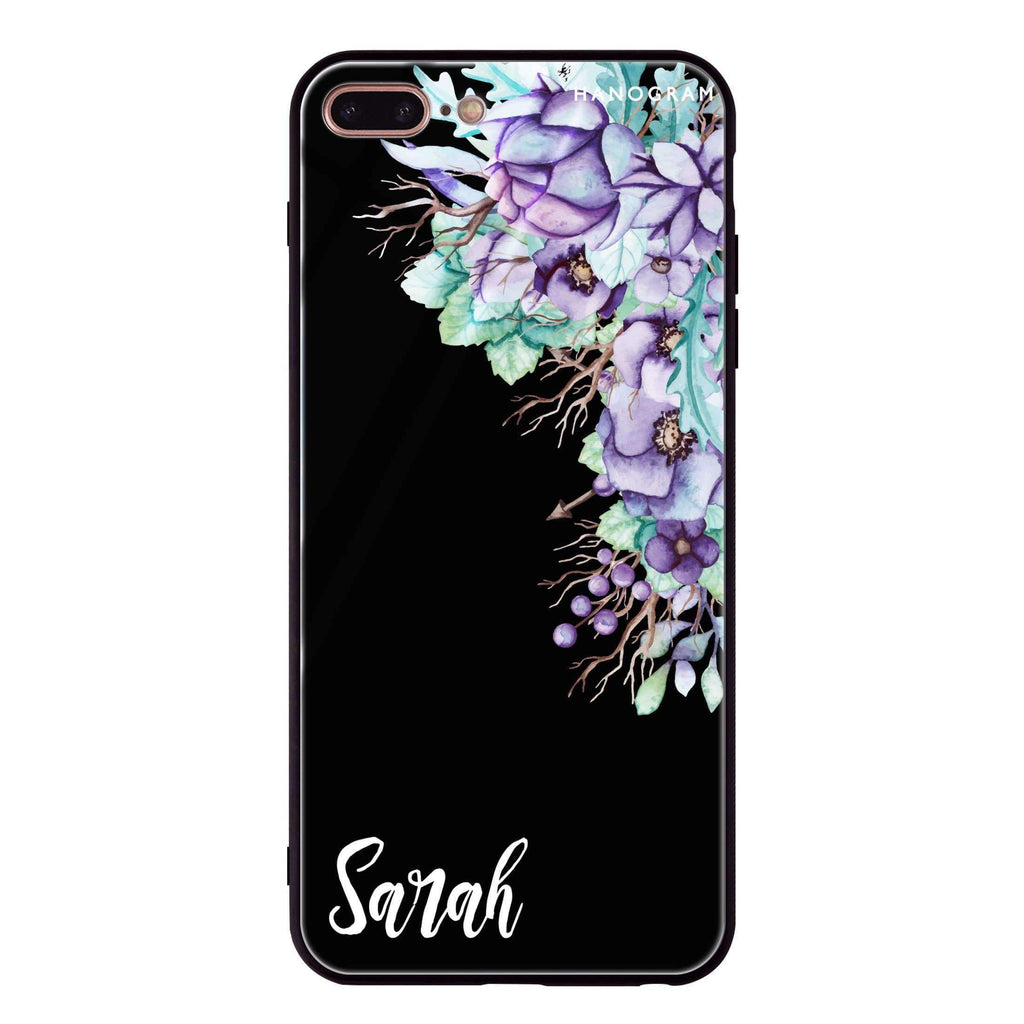 Purple Floral iPhone 8 Plus Glass Case