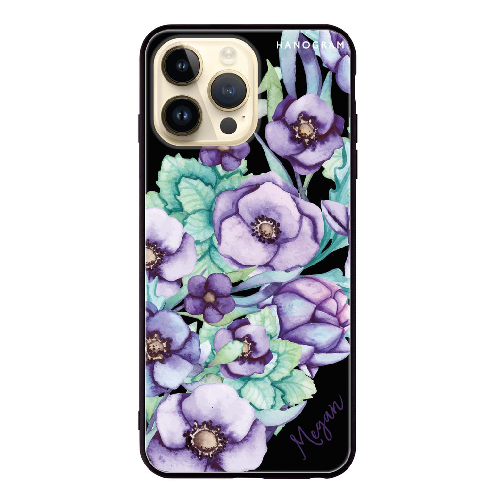 Purple Floral Il iPhone 13 Pro Max Glass Case