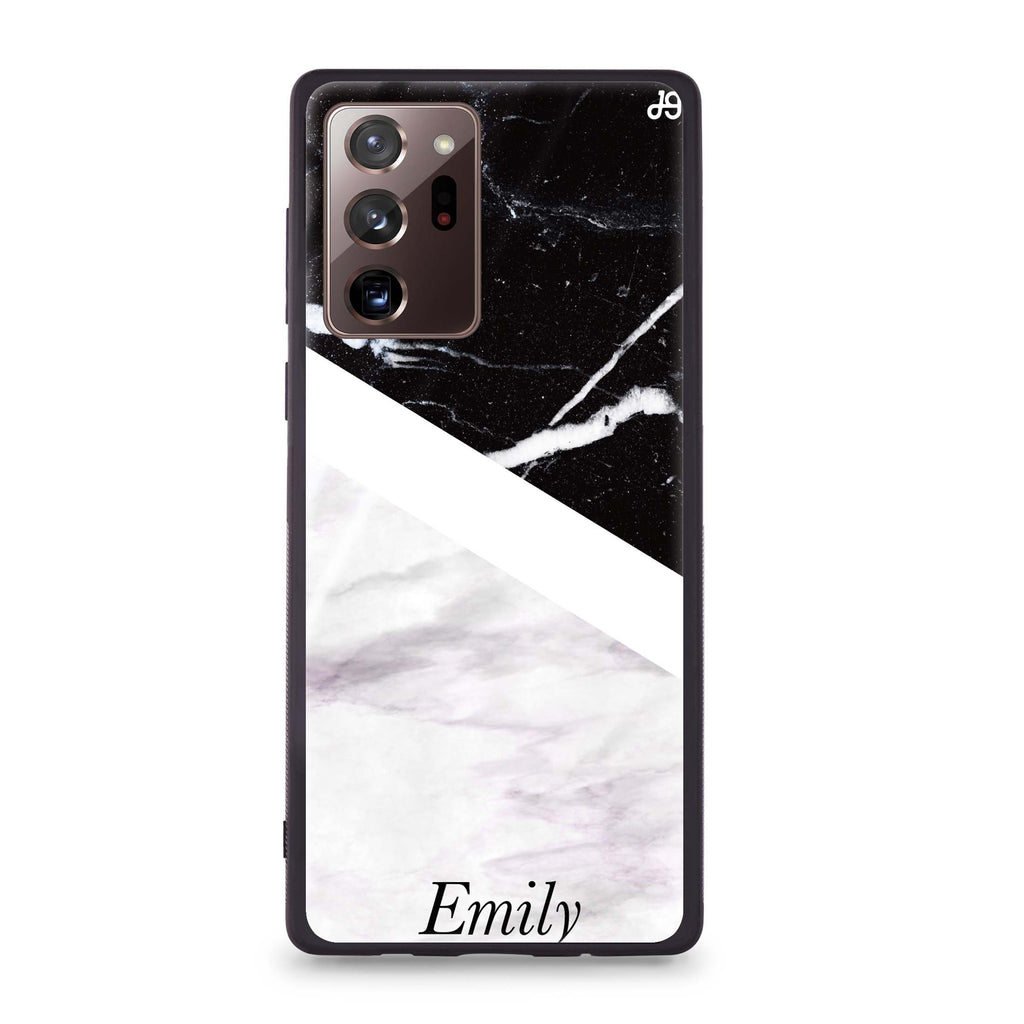 Black & White Marble Samsung Note 20 Ultra Glass Case