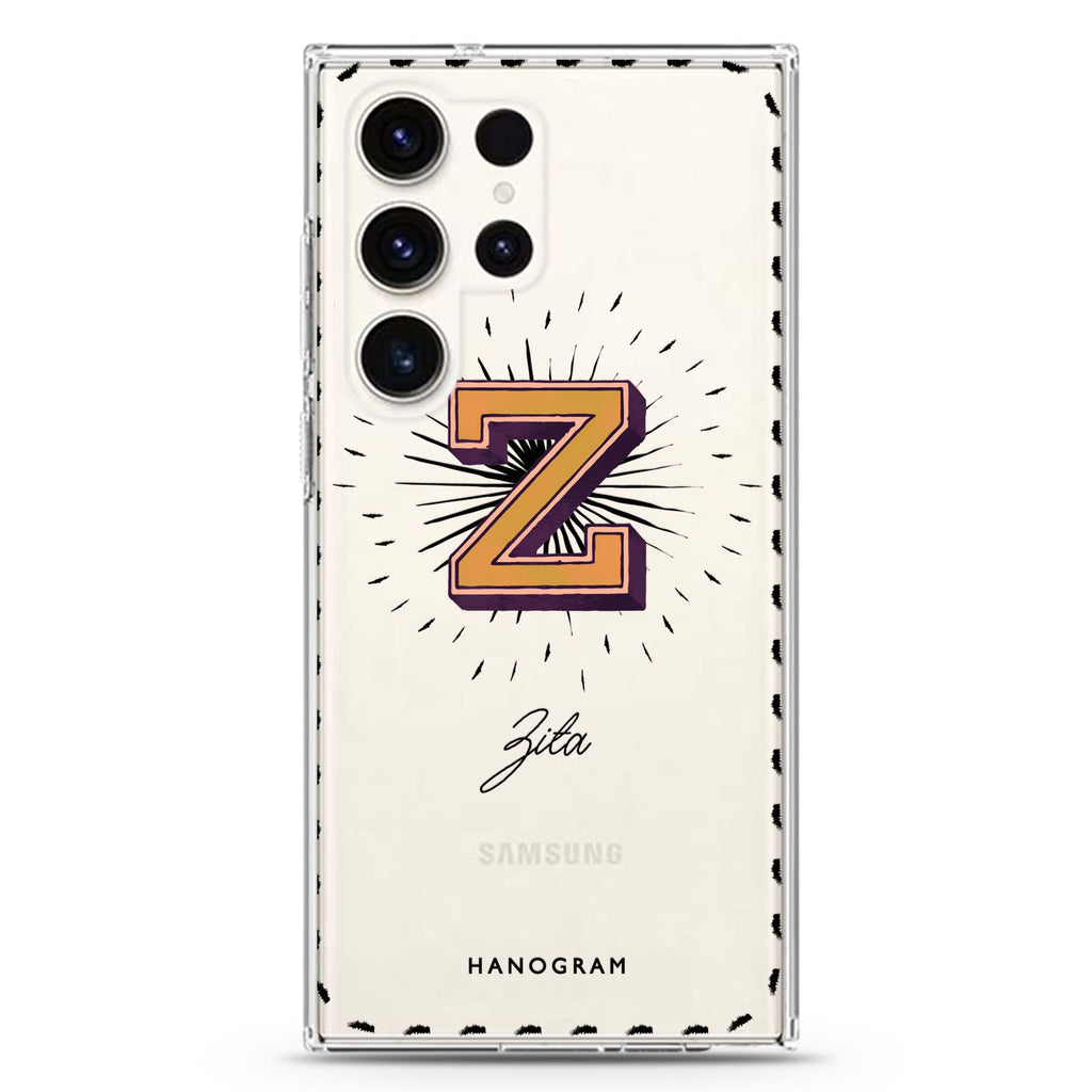 Artistic Monogram III Samsung Galaxy S26/S25/S24/S23/S22 Ultra ultra clear case, transparent design, main view